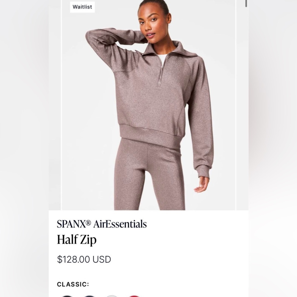 Spanx air essentials half zip.